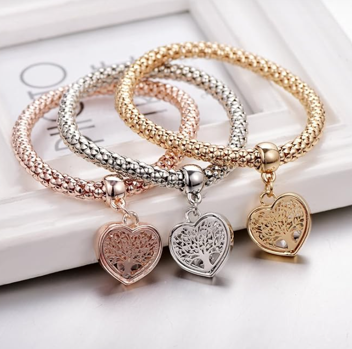 Nuevo Set de pulseras Heart Gold x3