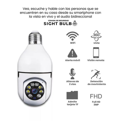NUEVA CAMARA DE SEGURIDAD TIPO BOMBILLO 360 !! 📷🔄