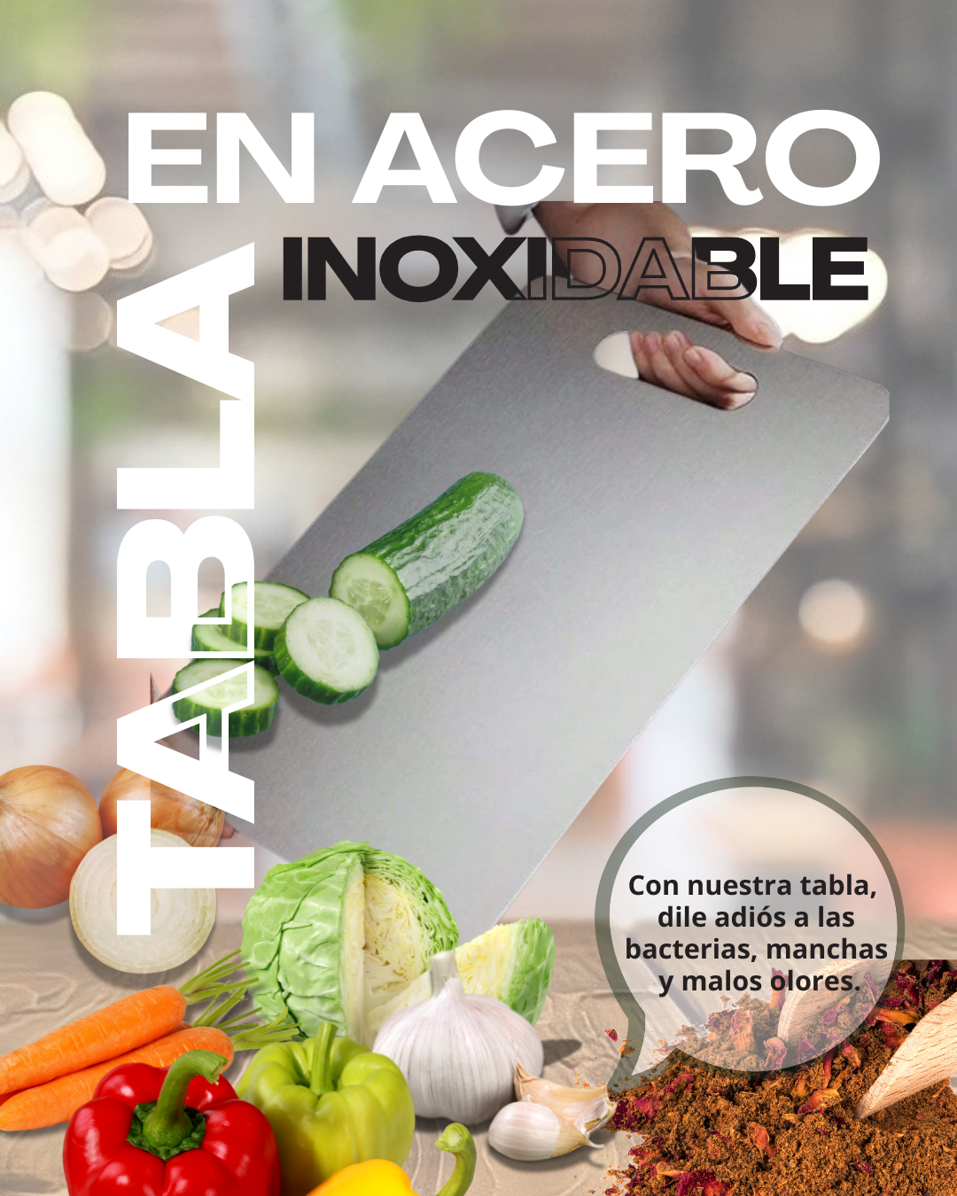 Nueva Tabla en Acero Inoxidable CorteMaster™ –  Higiénica y Resistente 🔪🥩
