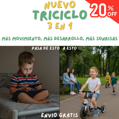 Nuevo TrikeFlex™ Triciclo 3 en 1 🚴‍♂️👶
