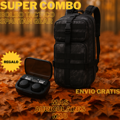 Nuevo SUPER COMBO Morral Táctico Espartan Gear + Airpods M10 totalmente GRATIS !!!