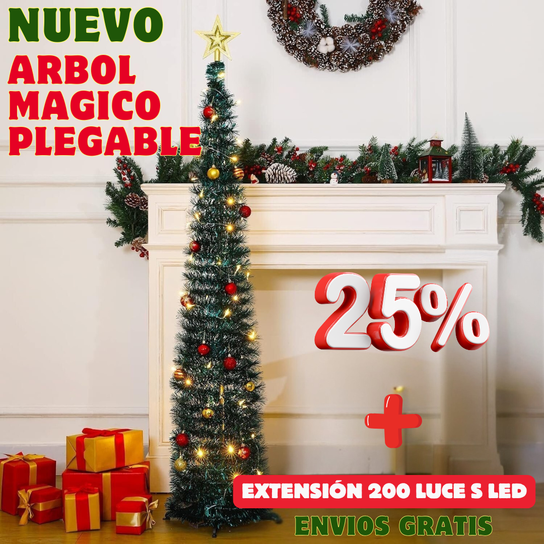 Nuevo Árbol Mágico Plegable™ + Extensión de 200 Luces LED GRATIS