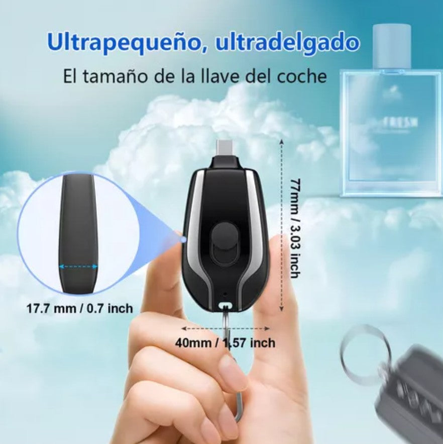 Nuevo Powerbank Llavero 1500mAh 🔋Batería de Respaldo Compacta y Ligera