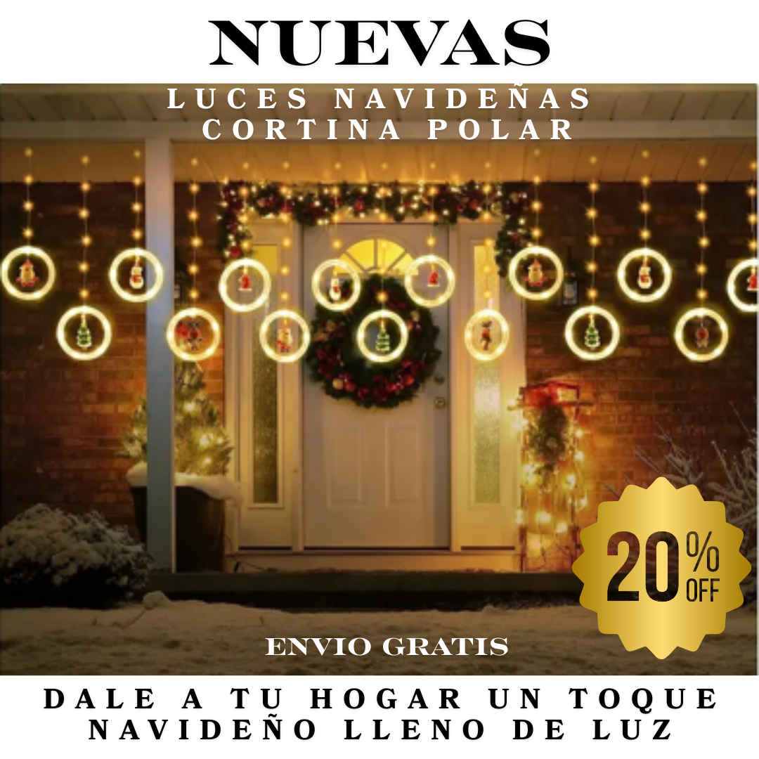 Nueva Cortina Brillo Polar, cortina de aros de luz. 🎄✨🎅