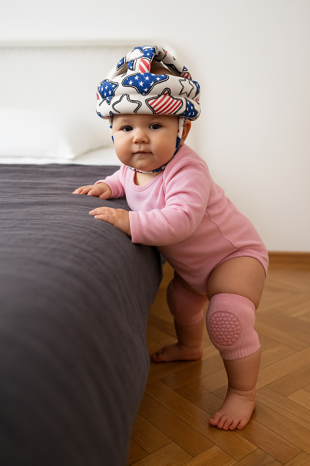 NUEVO GORRO PARA BEBÉS HOPPI 🐰💛 + RODILLERAS GRATIS 🎁