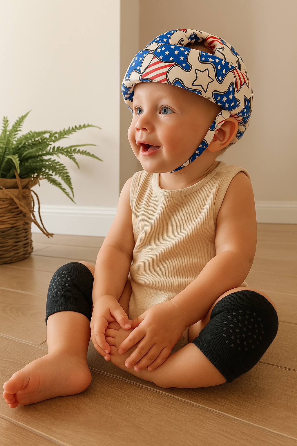 NUEVO GORRO PARA BEBÉS HOPPI 🐰💛 + RODILLERAS GRATIS 🎁