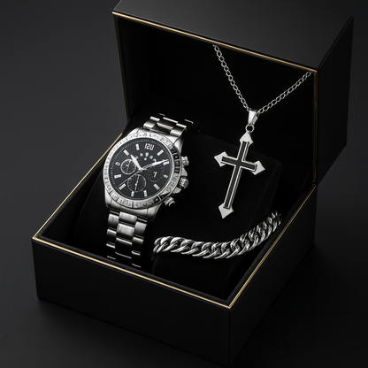 Nuevo combo RELOJ + PULSERA + COLLAR  para hombre !! 💎⌚