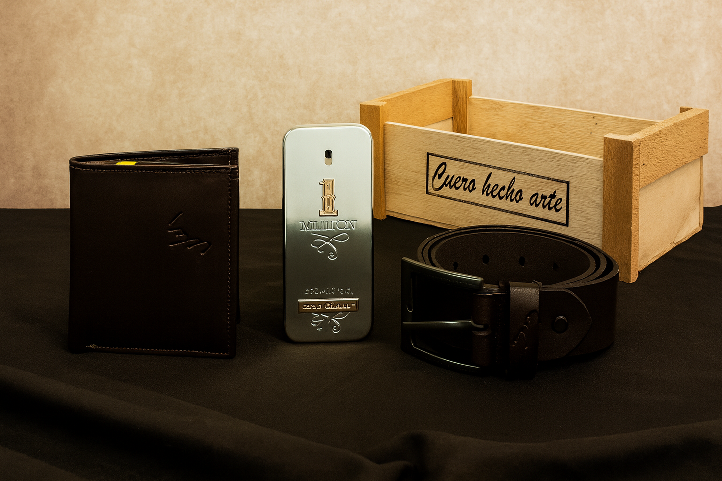 Nuevo COMBO para hombre, correa y billetera Cuero Genuino con loción y caja especial. 🔥🎁