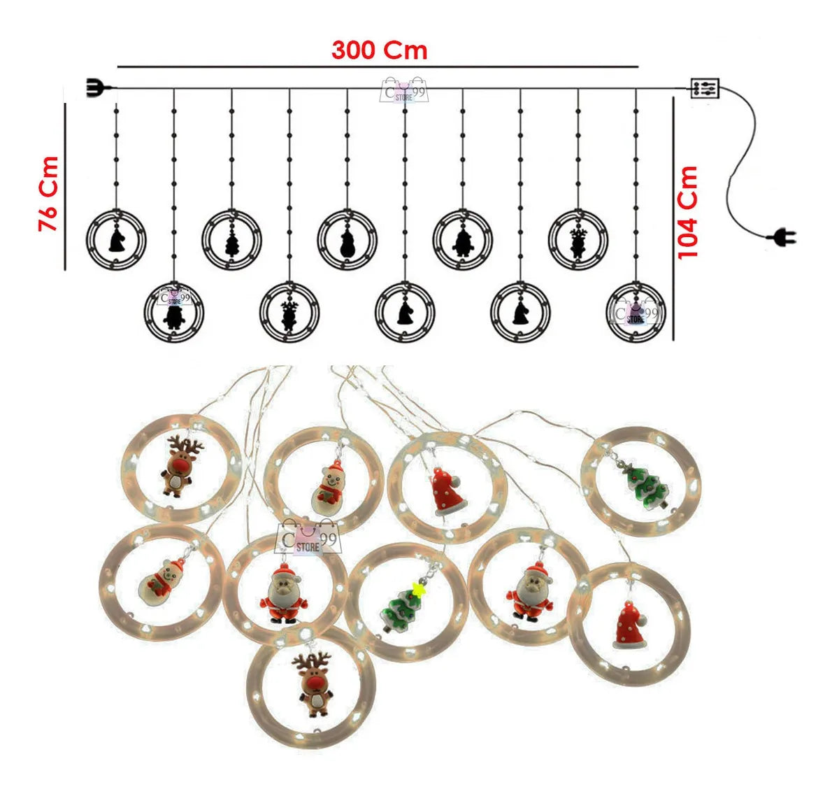 Nueva Cortina Brillo Polar, cortina de aros de luz. 🎄✨🎅