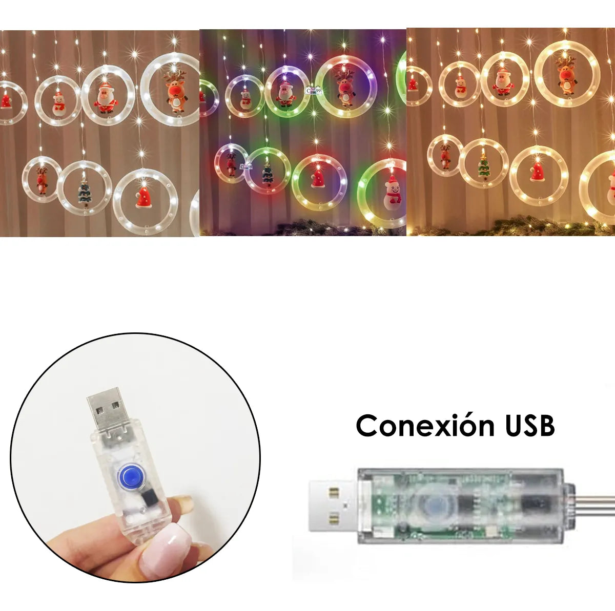 Nueva Cortina Brillo Polar, cortina de aros de luz. 🎄✨🎅