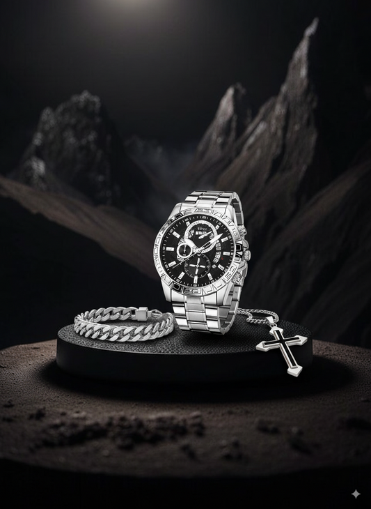 Nuevo combo RELOJ + PULSERA + COLLAR  para hombre !! 💎⌚
