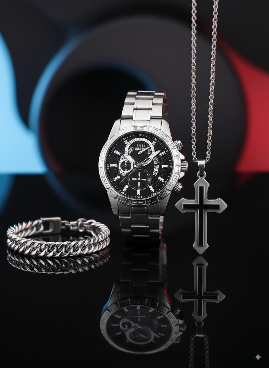 Nuevo combo RELOJ + PULSERA + COLLAR  para hombre !! 💎⌚