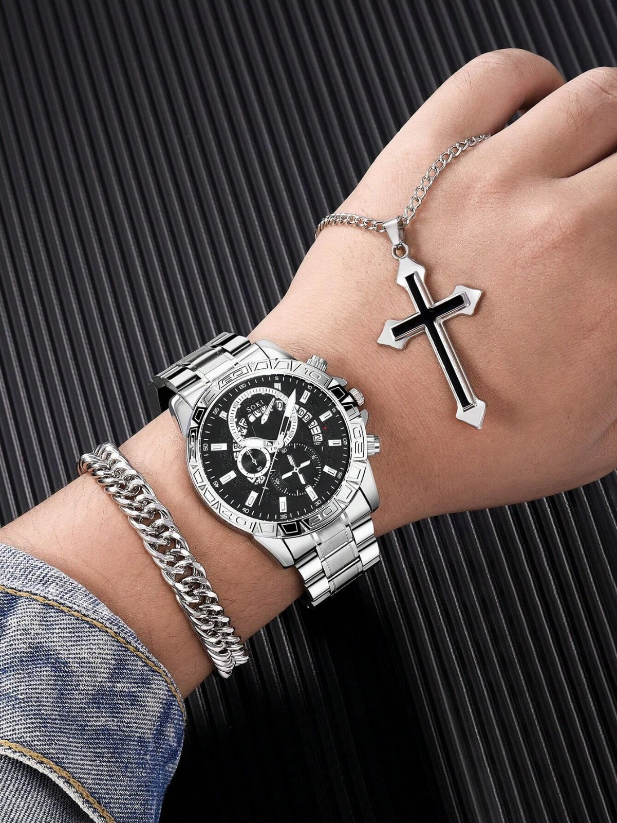 Nuevo combo RELOJ + PULSERA + COLLAR  para hombre !! 💎⌚